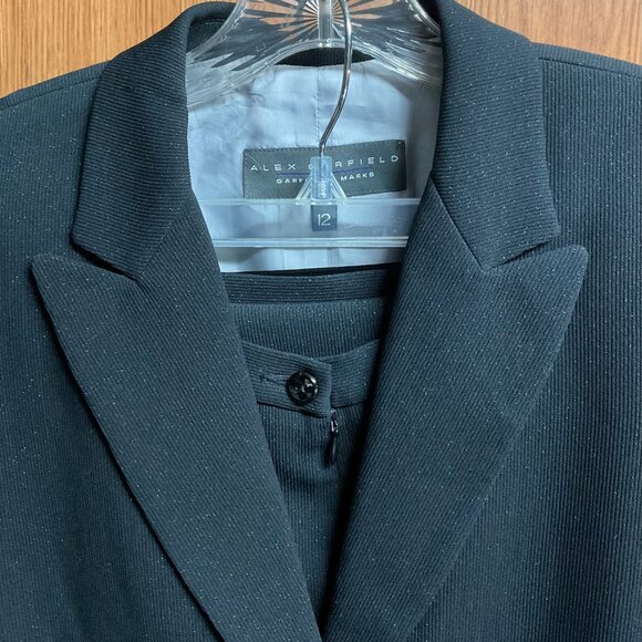 Vintage Alex Garfield Black 3 Pc. Blazer Suit Jacket - Picture 2 of 10
